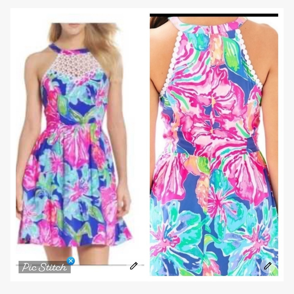Lilly Pulitzer Kinley Dress Beckon Blue Jungle Utopia